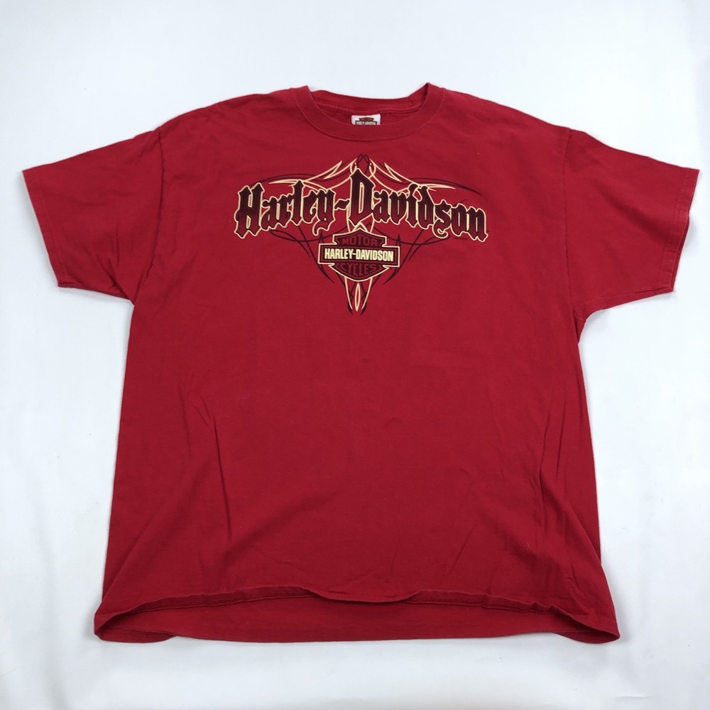 Harley-Davidson Daytona Beach FL T-Shirt Men's XL Red Hanes Beefy-T Motorcycle